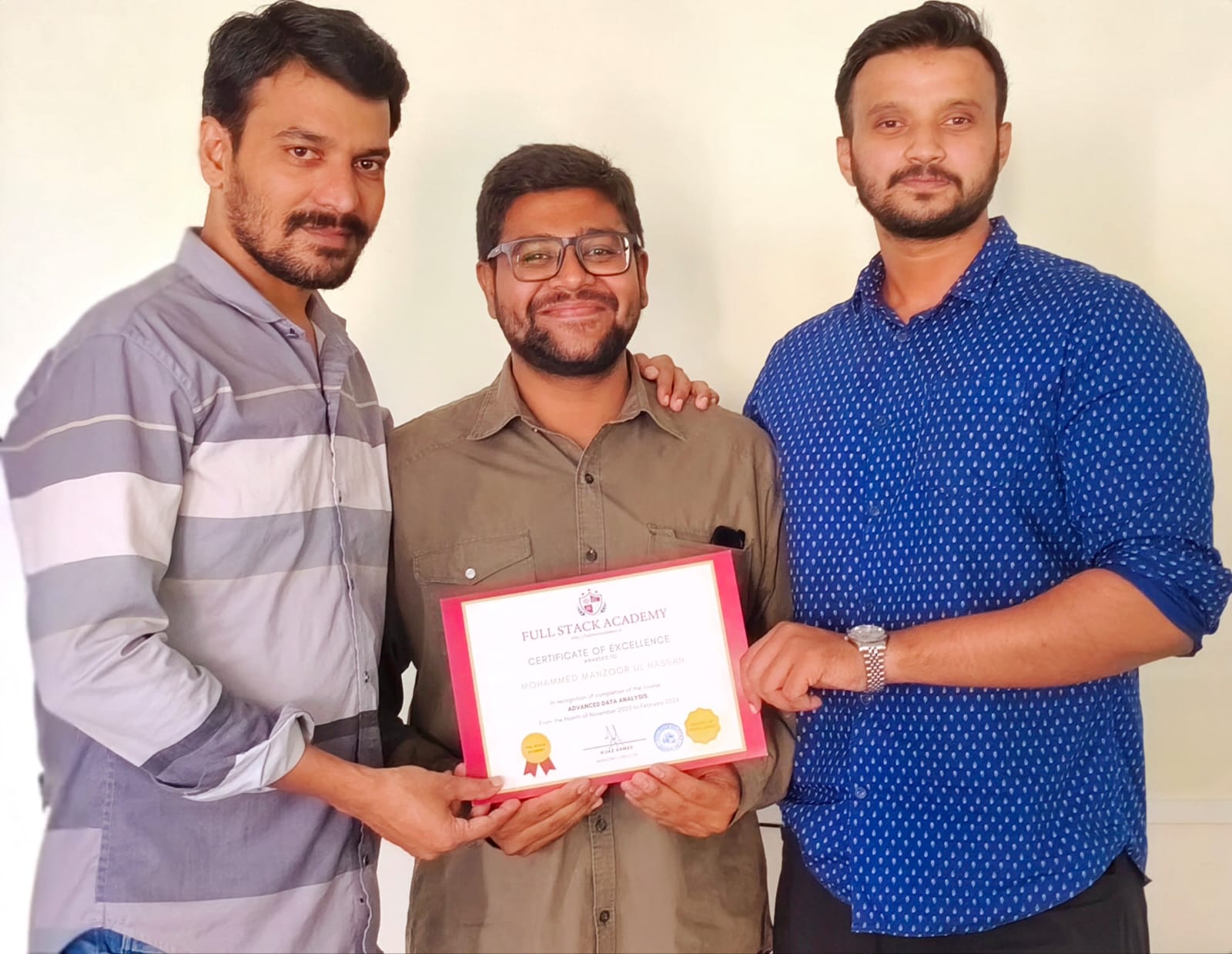 Mohammed Manzoor Ul Hassan with his trainer and mentor